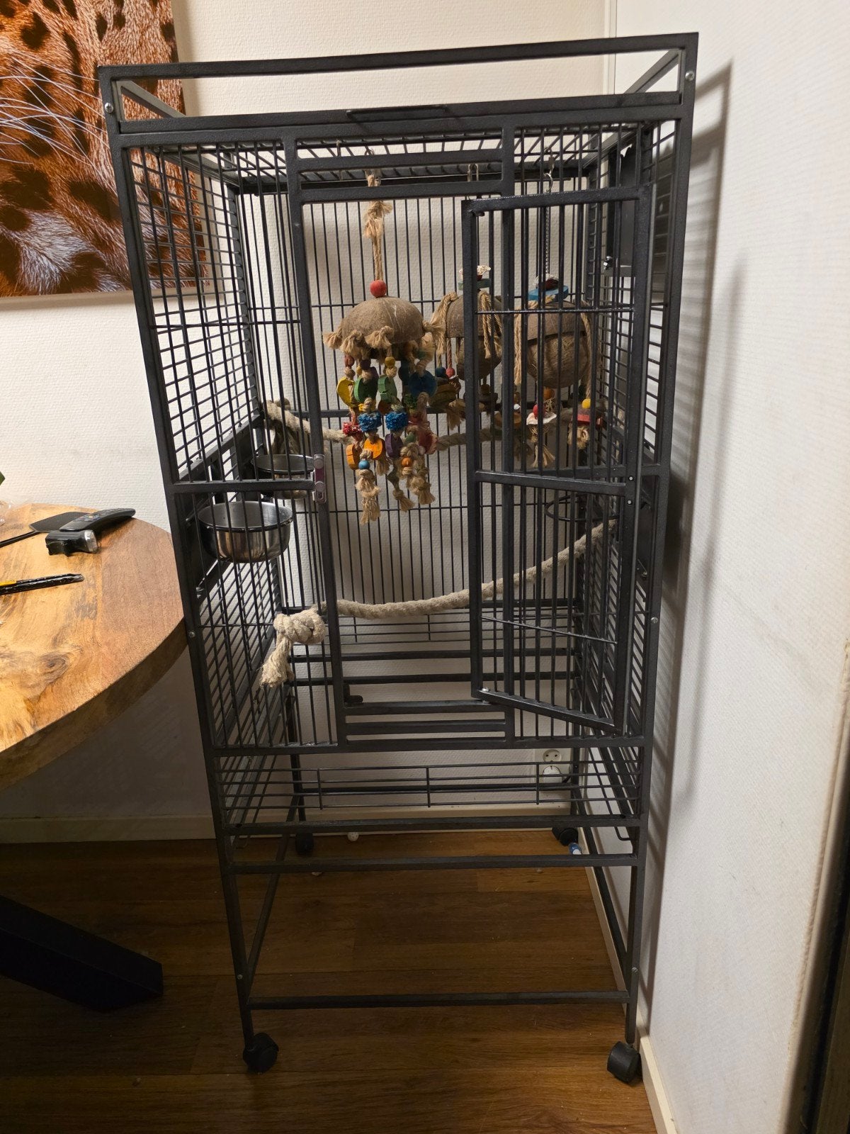 papegaaienkooi, Ophalen