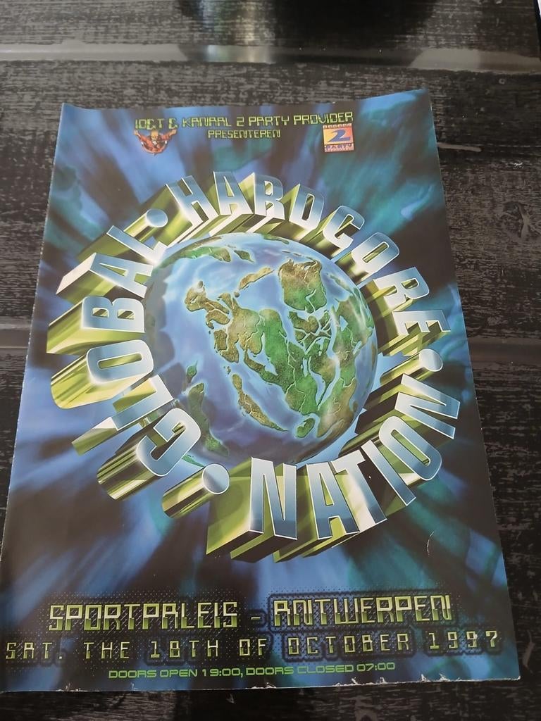 Flyer hardcore nation 1997, Verzamelen, Gebruikt, A4 of kleiner, Vierkant, Ophalen of Verzenden
