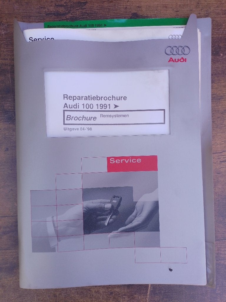 Audi 100 + S4 - A6 + S6 dealer werkplaatsboek remsysteem, Verzenden, Zo goed als nieuw, Audi