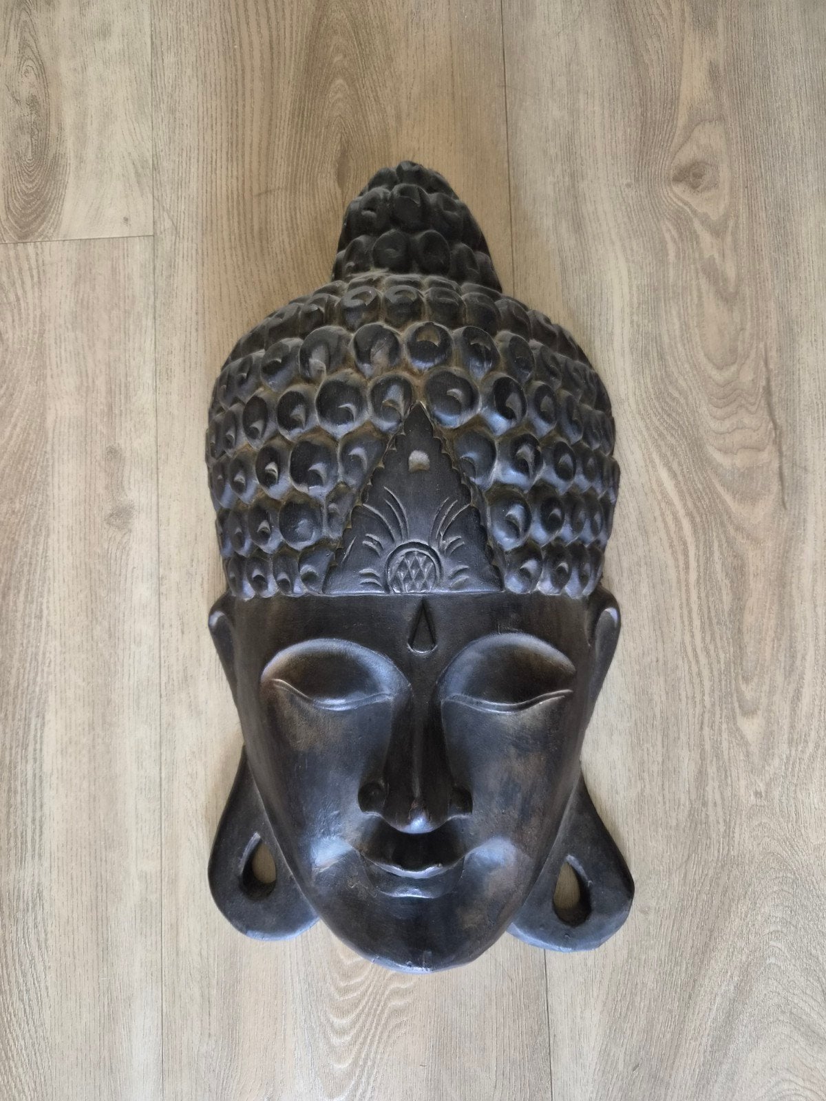 Boeddha masker houtsnijwerk 40-50 cm, Huis en Inrichting, Woonaccessoires | Boeddhabeelden, Ophalen, Gebruikt, Handgemaakt, Hout