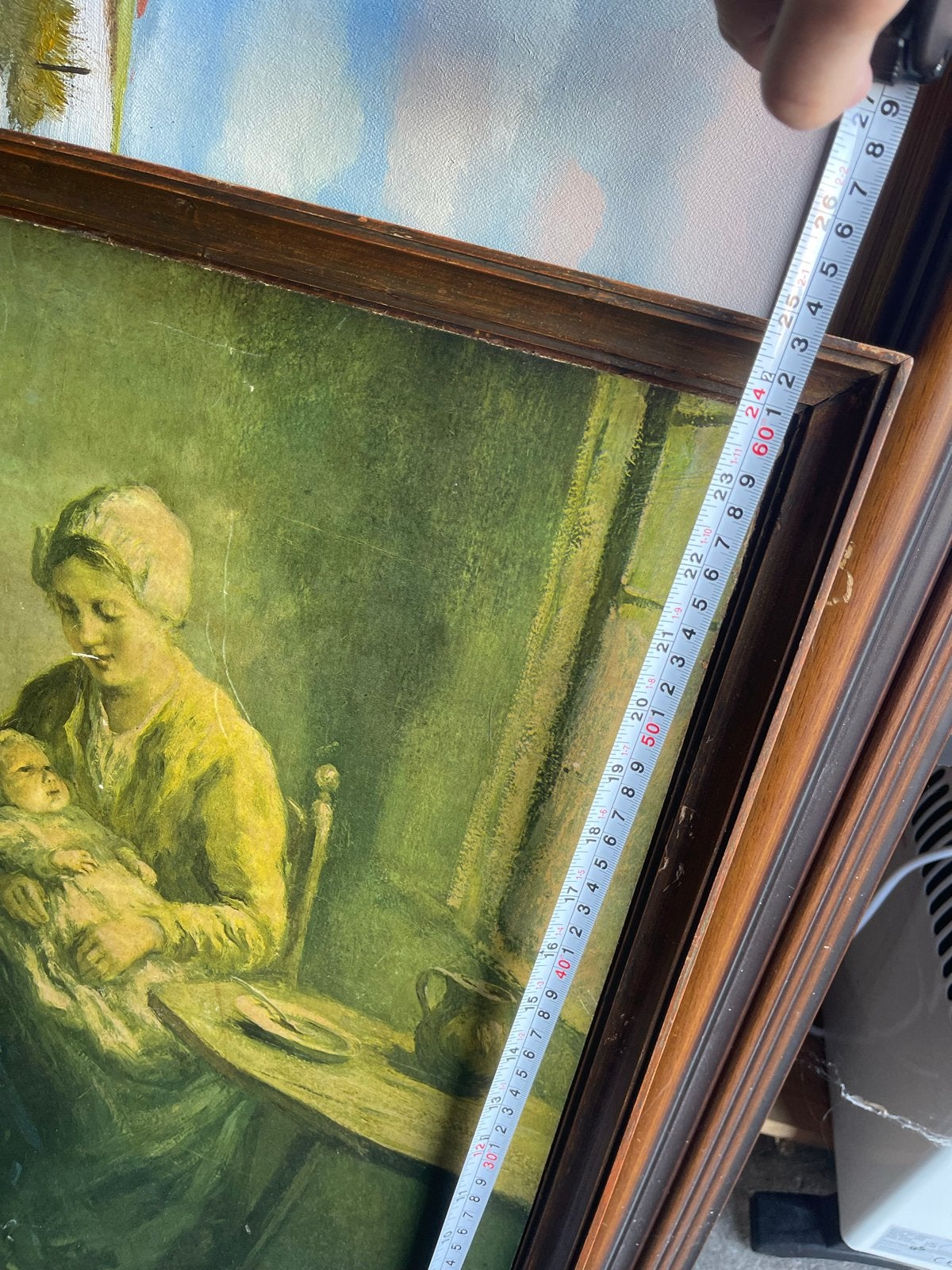 Klassiek schilderij: Moeder en kind, Antiek en Kunst, Doek, Portret of Personen, Realistisch, Ophalen of Verzenden