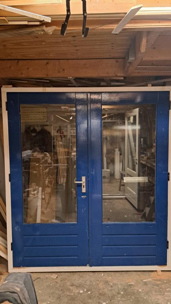 Tuindeuren met dubbelglas in nieuw kozijn, Ophalen, 120 cm of meer, 200 tot 215 cm, Glas