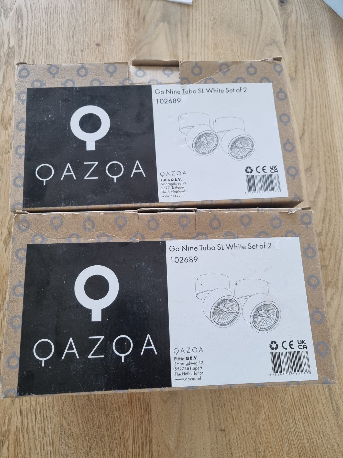 4 x QAZQA Go Nine Tubo SL witte plafondlampen, Ophalen of Verzenden, Nieuw