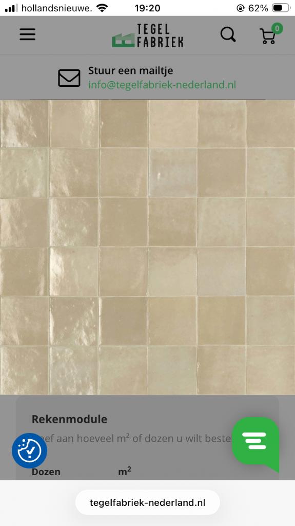 Marazzi zellige Lana 10X10 cm | 36 stuks, Ophalen, Nieuw, Minder dan 20 cm, Minder dan 20 cm