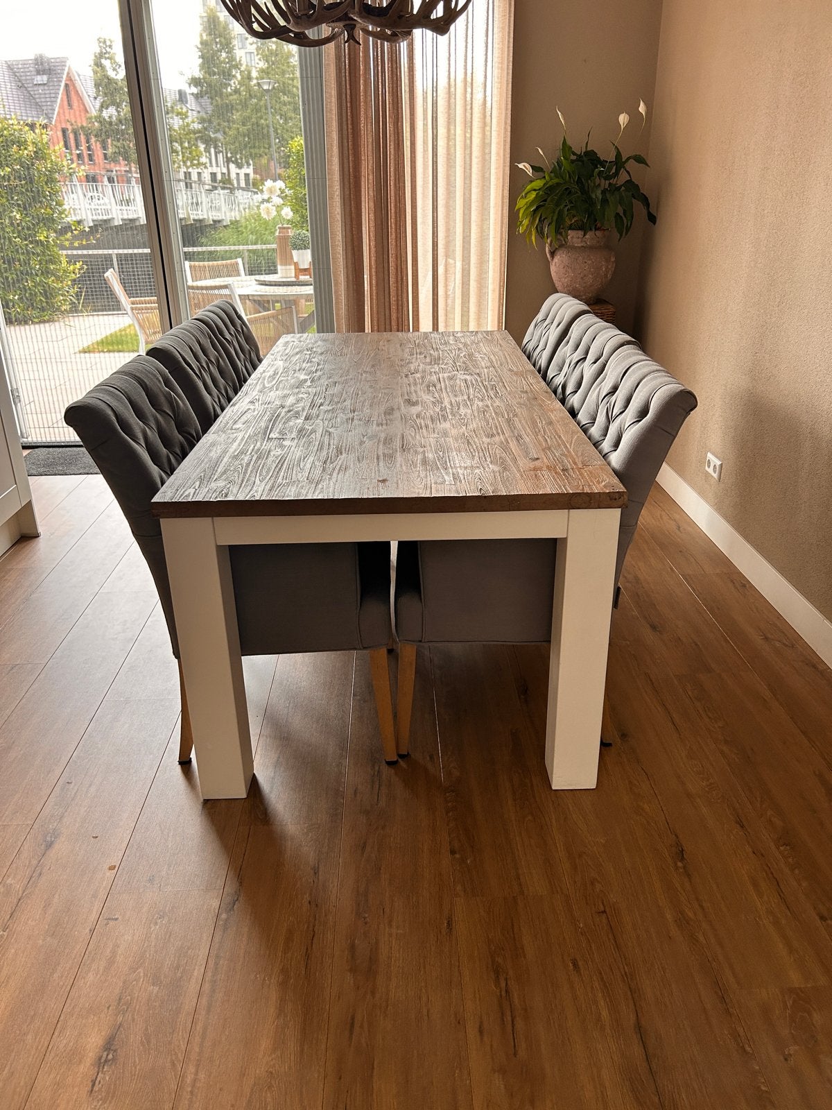 Eetkamerstoelen 6 - Landelijke stijl, Ophalen, Gebruikt, 50 tot 100 cm, 150 tot 200 cm