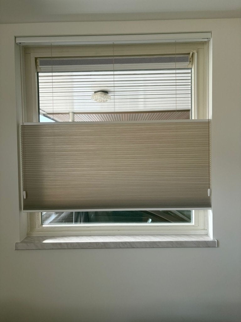 NIEUW Plisségordijn Dubbel, Top Down Bottom Up, Ophalen, 123 cm, Wit, Nieuw