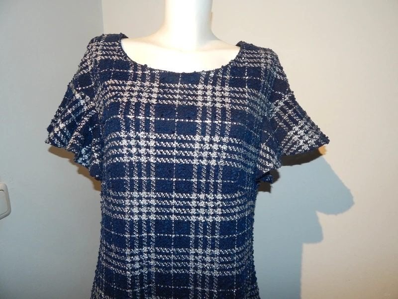 Frank Lyman tweed jurk kleine lovertjes vlinder mouwtje D48, Maat 46/48 (XL) of groter, Zo goed als nieuw, Frank Lyman, Meerkleurig