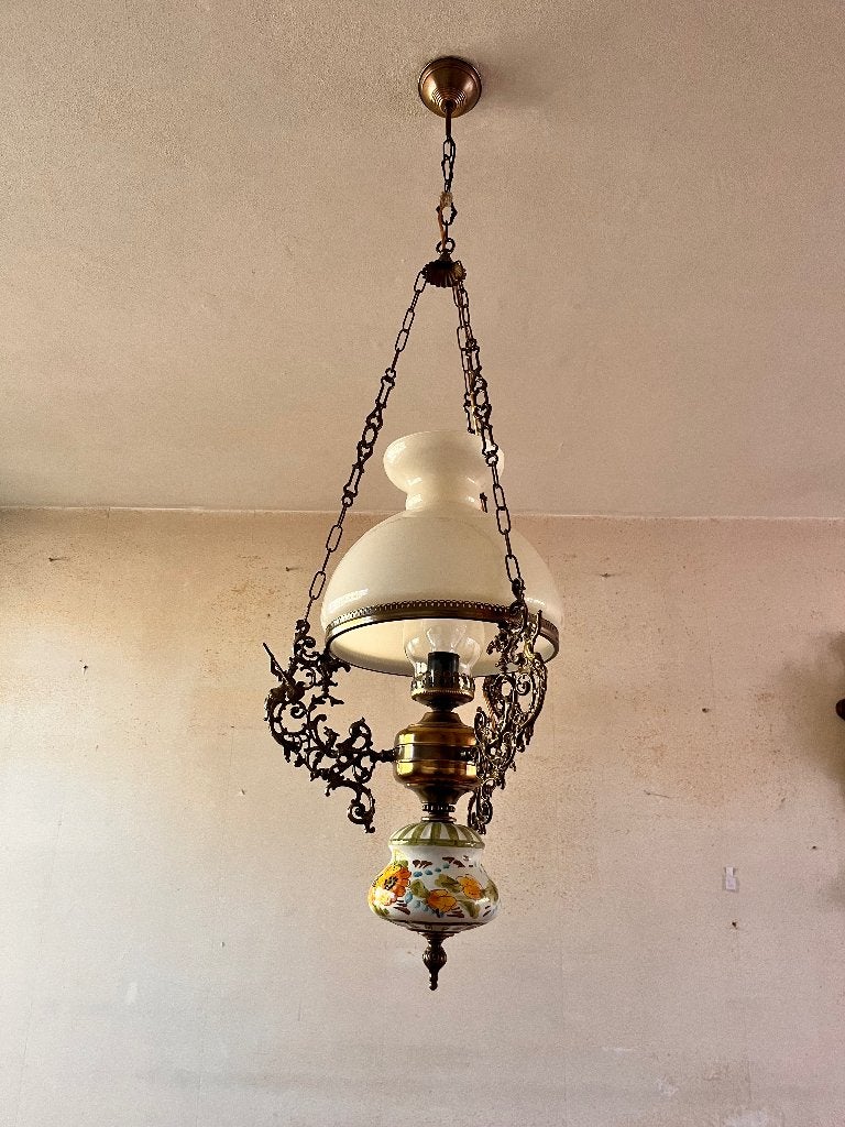 Antieke hanglamp, Ophalen