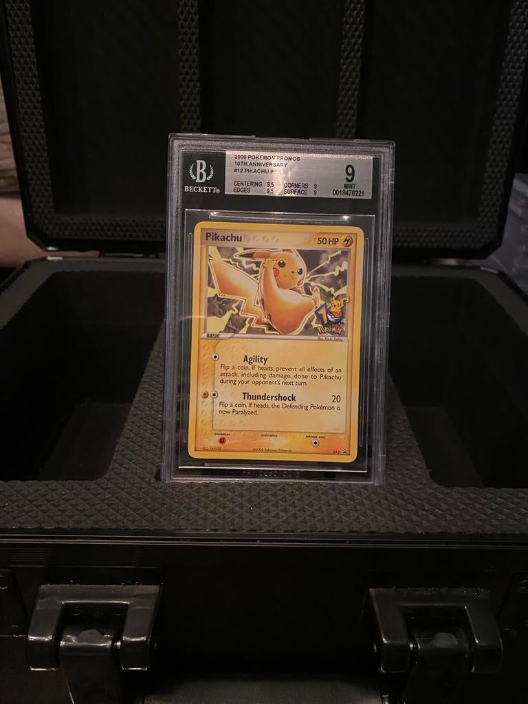 Pikachu 012 10th Anniversary 2006 Promo BGS 9 Pokémon Kaart, Ophalen of Verzenden, Zo goed als nieuw, Losse kaart