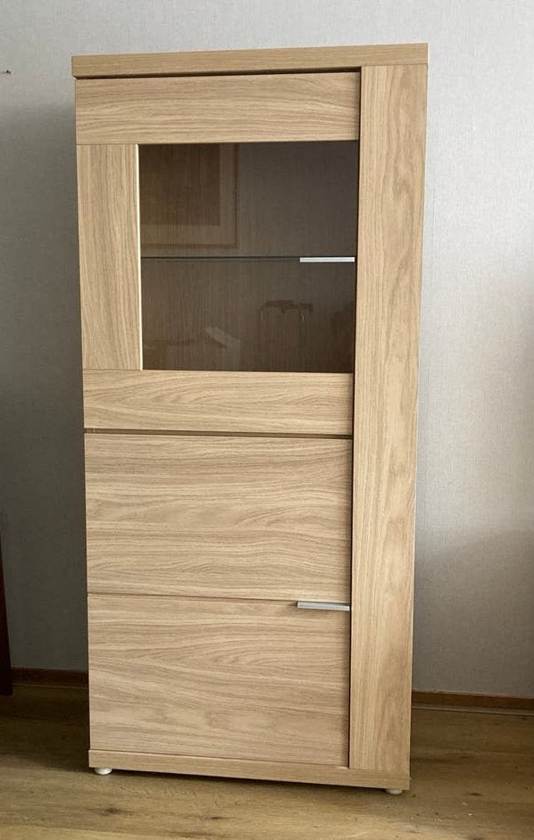 Wandmeubel / servieskast, Ophalen, Met deur(en), Glas, Zo goed als nieuw