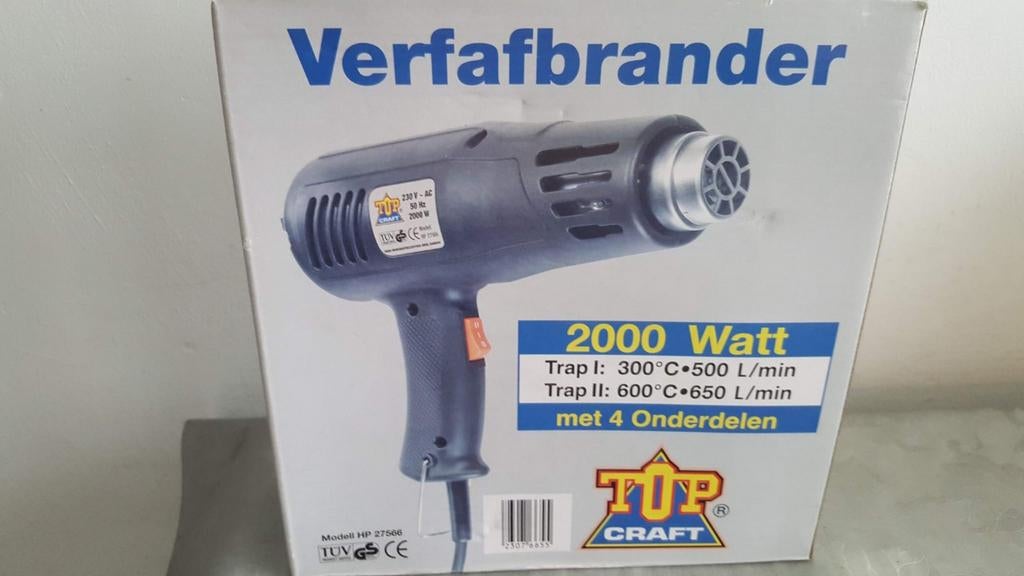 Nieuwe Topcraft verfafbrander/hetelucht-pistool, Ophalen of Verzenden, Nieuw