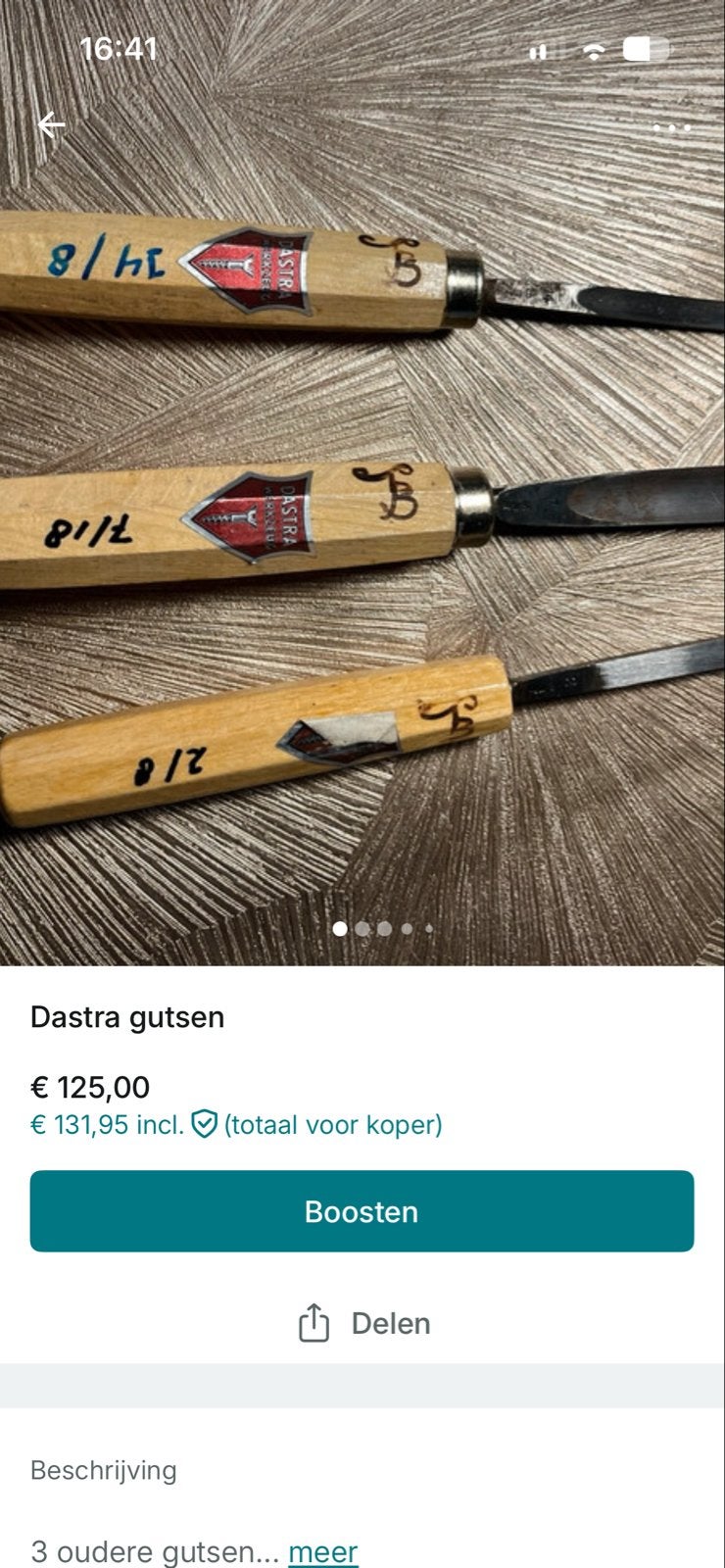 Dastra Gutsen - Set van 3 Oudere Steekbeitels, Ophalen of Verzenden, Gebruikt, Beitel, Overige merken