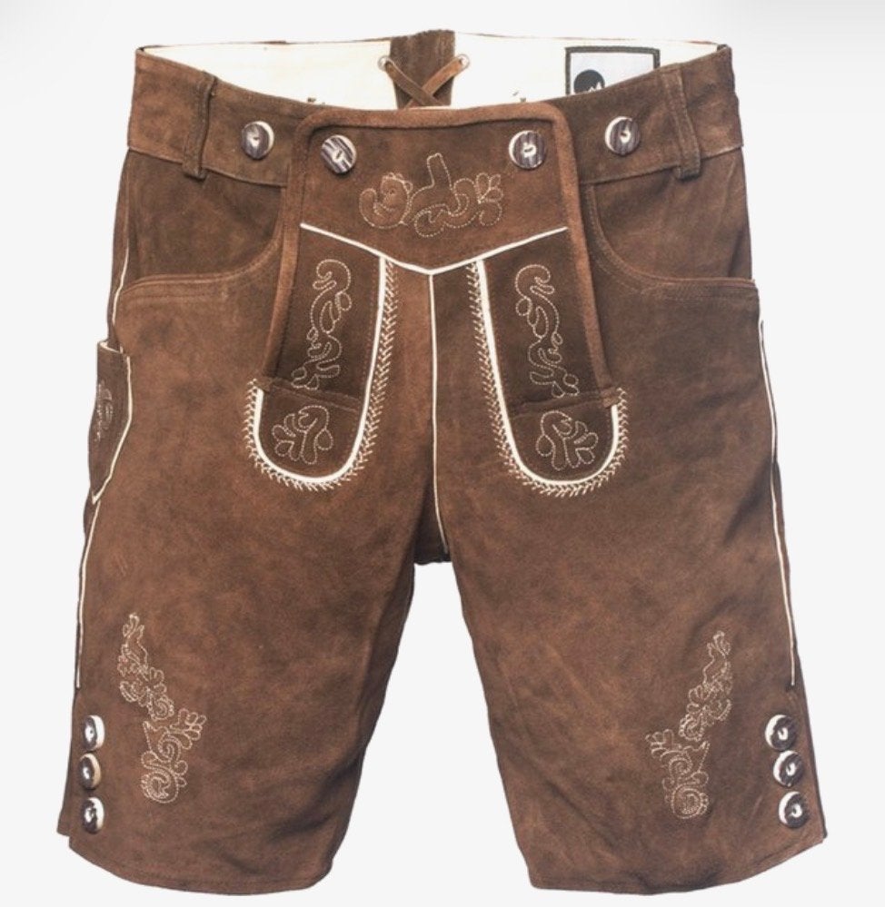 Korte Lederhose (oktoberfest) M heren van 100% echt leder, Ophalen of Verzenden, Zo goed als nieuw, Maat 48/50 (M)
