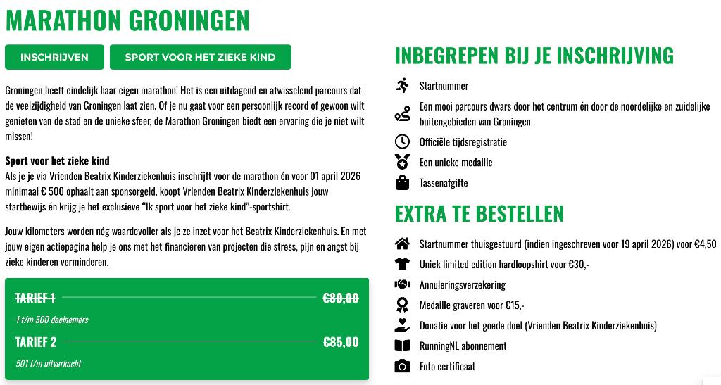 Marathon Groningen, Sport en Fitness, Overige merken, Overige typen, Nieuw, Ophalen of Verzenden