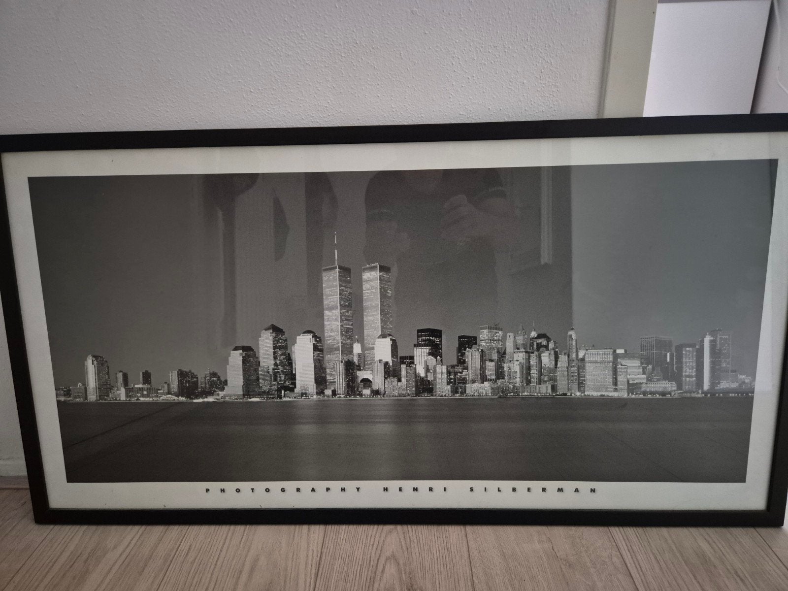 Ingelijste zwart-wit foto New York skyline met Twin Towers, Ophalen