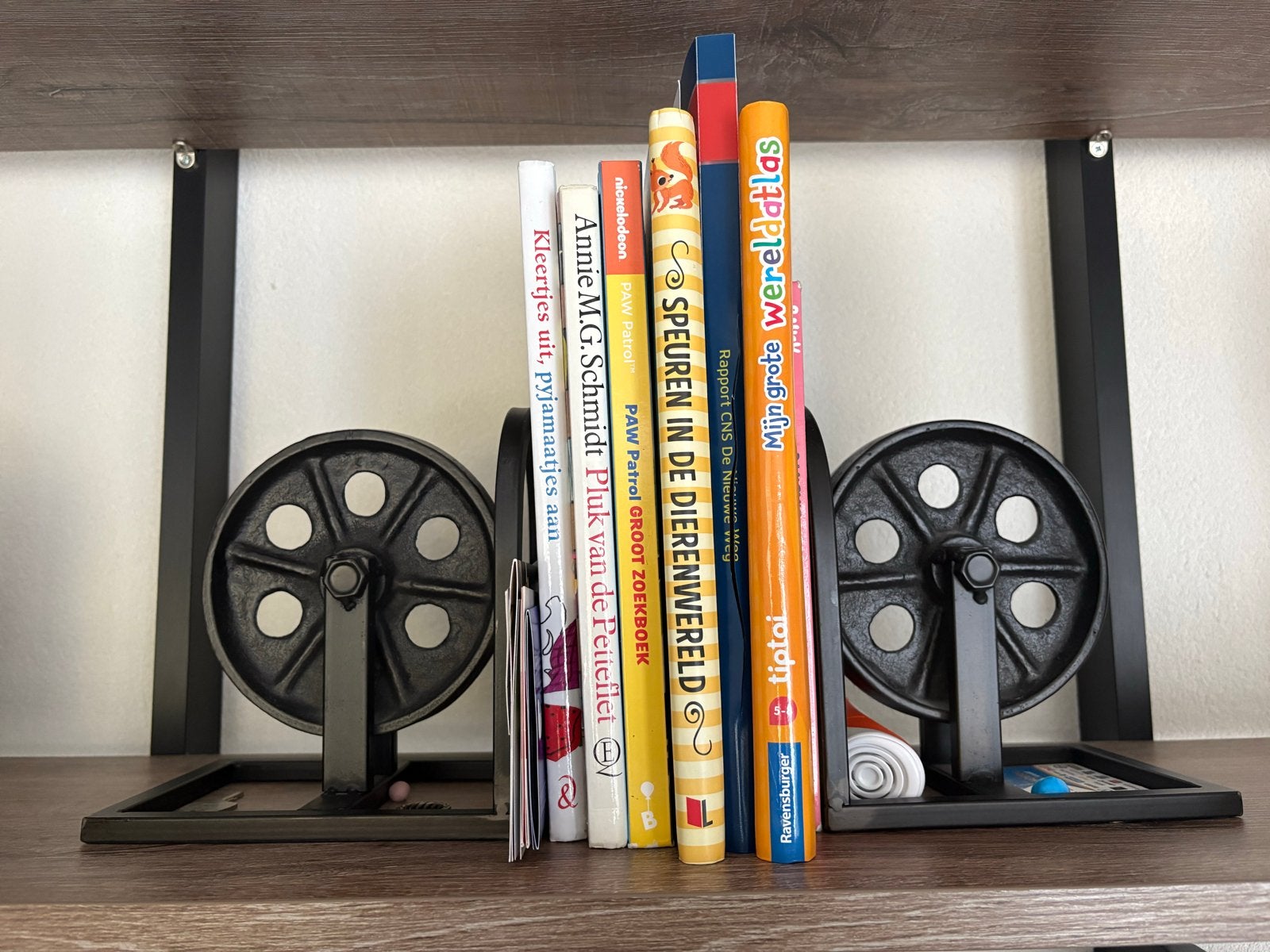 Decoratieve Boekensteunen - Industrieel Design, Zwart, Ophalen of Verzenden, Zo goed als nieuw, Metaal