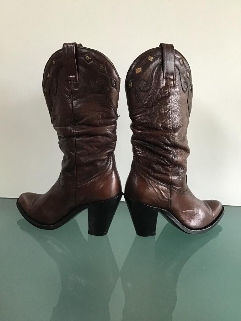 Sendra Bohemian leren bruine laarzen 38 | Gratis verzenden, Bruin, Verzenden, Zo goed als nieuw, Hoge laarzen