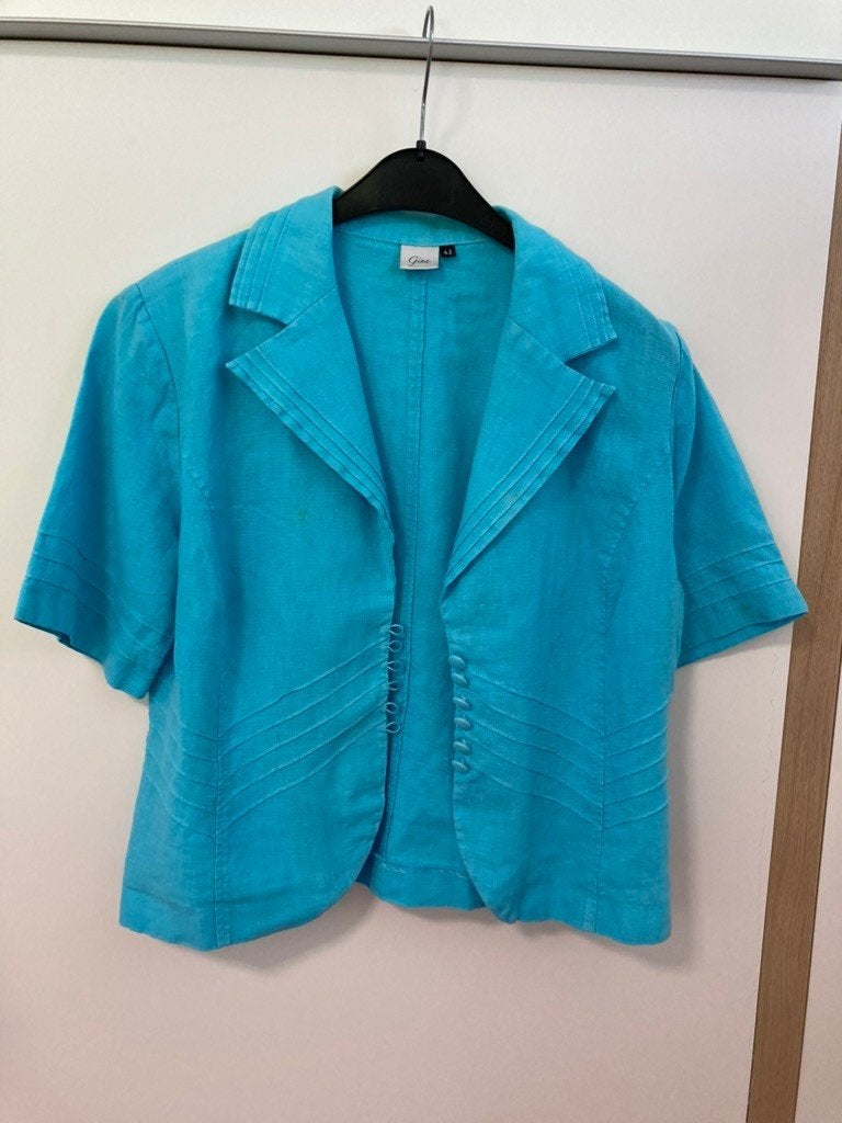zomers jasje/hesje/ vestje, maat 42, Ophalen of Verzenden, Zo goed als nieuw, Maat 42/44 (L), Blauw