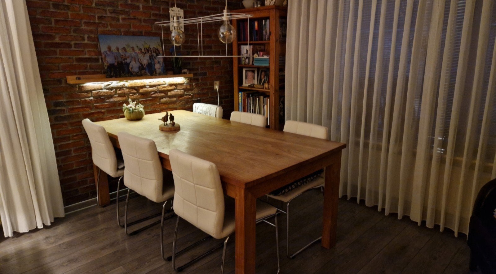 Massief eiken Eettafel, Huis en Inrichting, Ophalen, Gebruikt, Eikenhout, 200 cm of meer