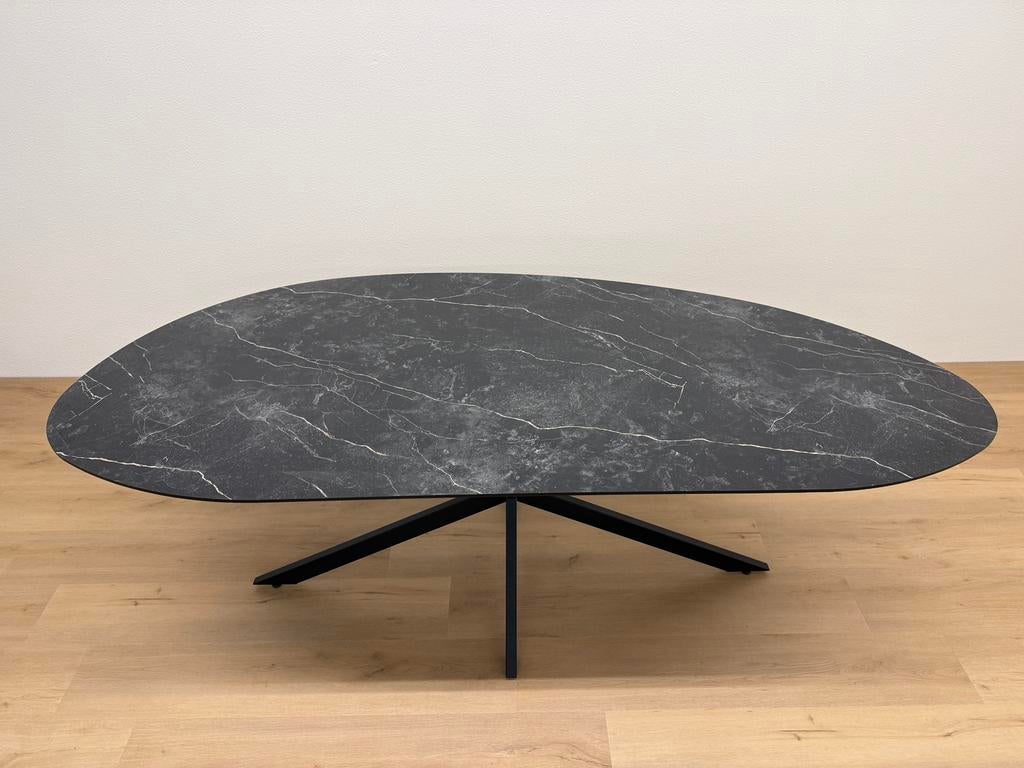 Organische eettafel HPL Marmer 220x105 - Direct Leverbaar, 100 tot 150 cm, 200 cm of meer, Ophalen of Verzenden, Zo goed als nieuw