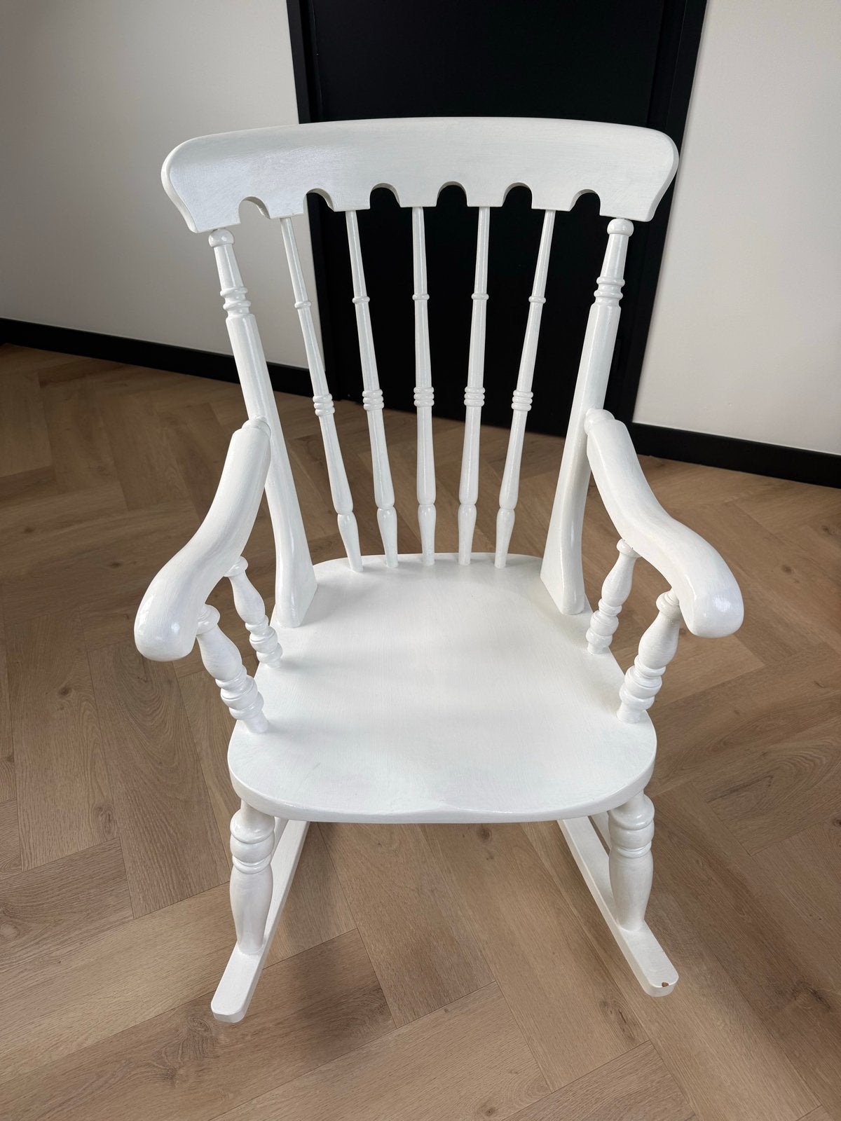 Witte schommelstoel, Huis en Inrichting, Ophalen, Wit, Zo goed als nieuw, Eén