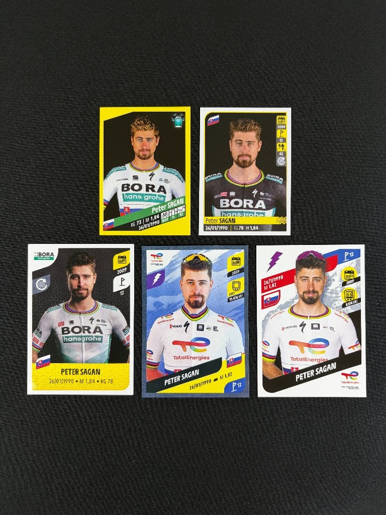 5x Peter Sagan Panini Tour de France 2019-2023 Sticker, Verzenden, Zo goed als nieuw, Overige sporten, Poster, Plaatje of Sticker