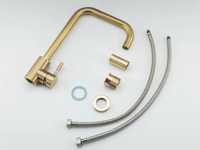 Keukenkraan GOUD Glans Design mengkraan ook zwart en rvs, Doe-het-zelf en Verbouw, Sanitair, Ophalen of Verzenden, Nieuw, Rvs