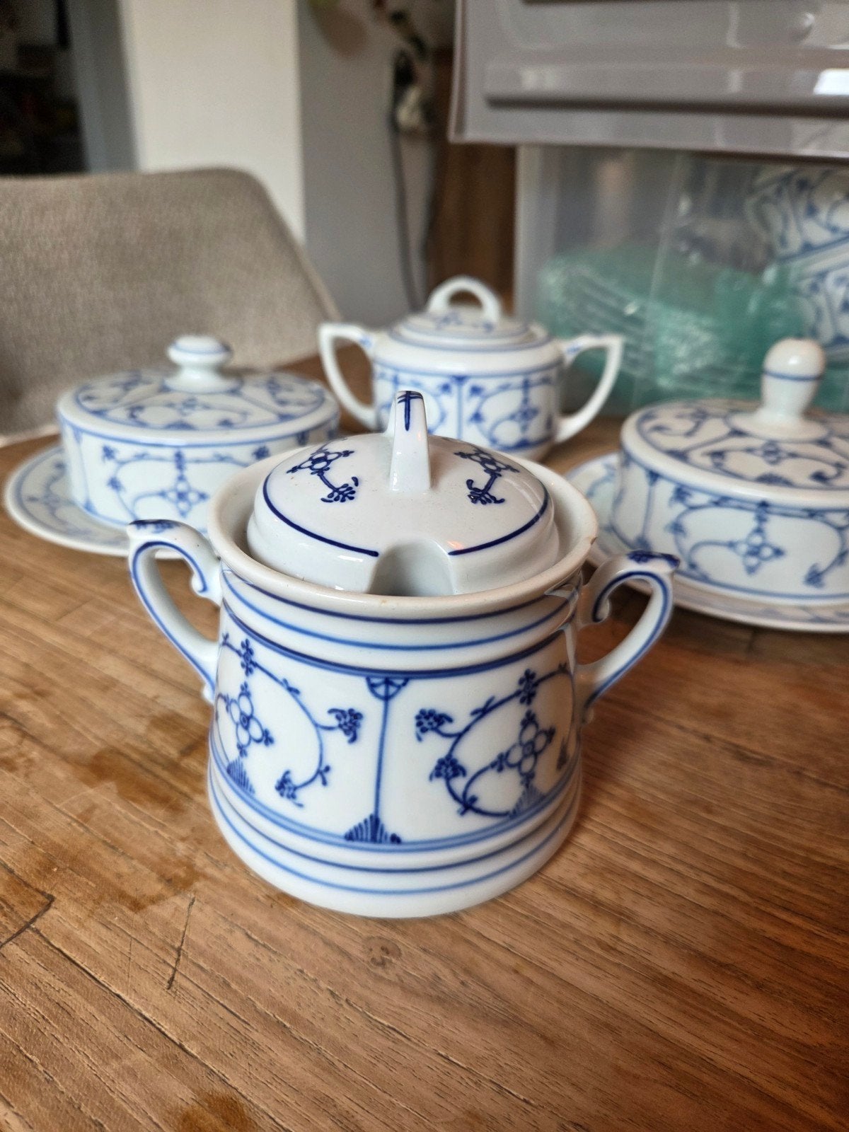 Suikerpot Blauw Saks., Ophalen