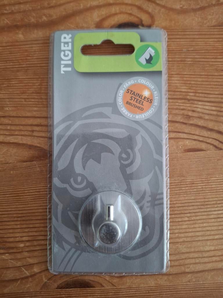 Tiger Rhino RVS geborstelde haak - Nieuw in verpakking, Nieuw, Ophalen of Verzenden, Zilver, Metaal