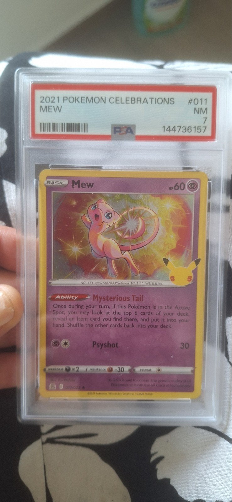 Pokémon Celebrations Mew #011 PSA 7 NM, Ophalen of Verzenden, Gebruikt, Losse kaart