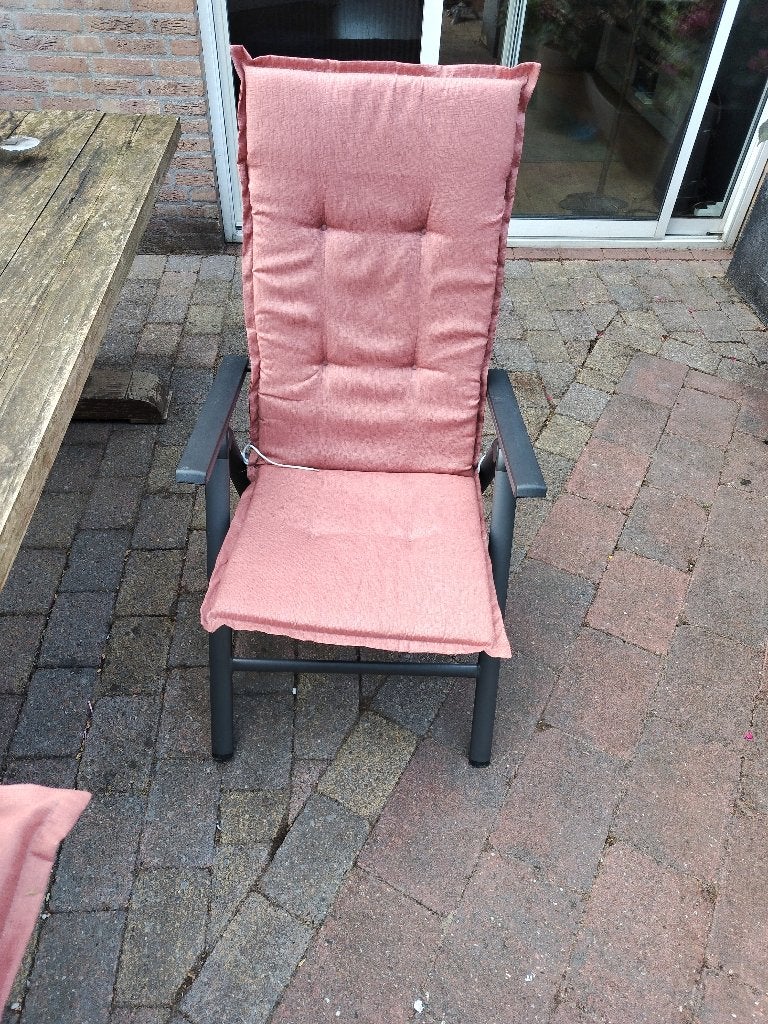 Tuinstoel kussens 6 stuks Sun Garden mooie kleur hoge rug, Ophalen, Zo goed als nieuw