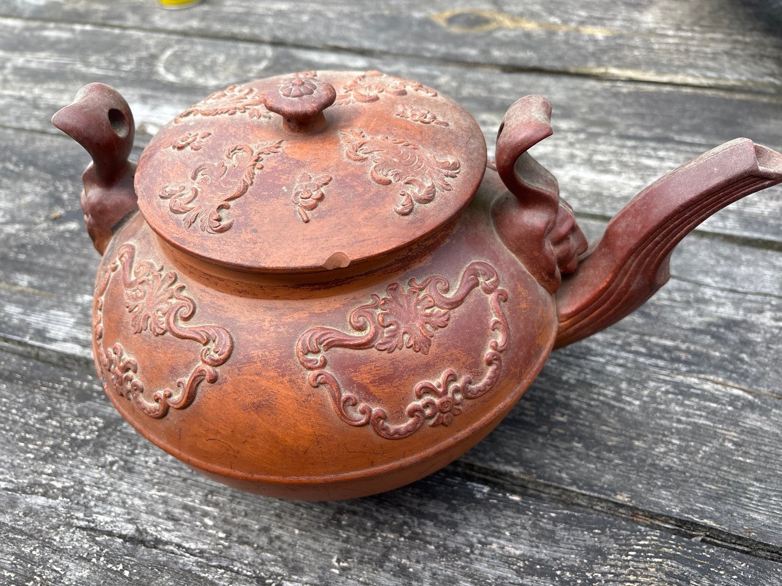 Antieke Chinese theepot van terracotta - gerepareerd, Antiek en Kunst, Ophalen