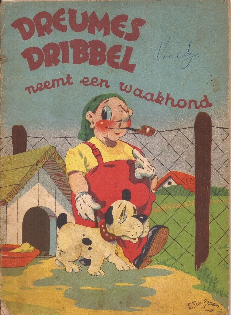 Groen, L.N. v. - Dreumes Dribbel neemt een waakhond ca.1950, Gelezen, Ophalen of Verzenden, Fictie, Groen, L.N. v. (Illustrator) -
