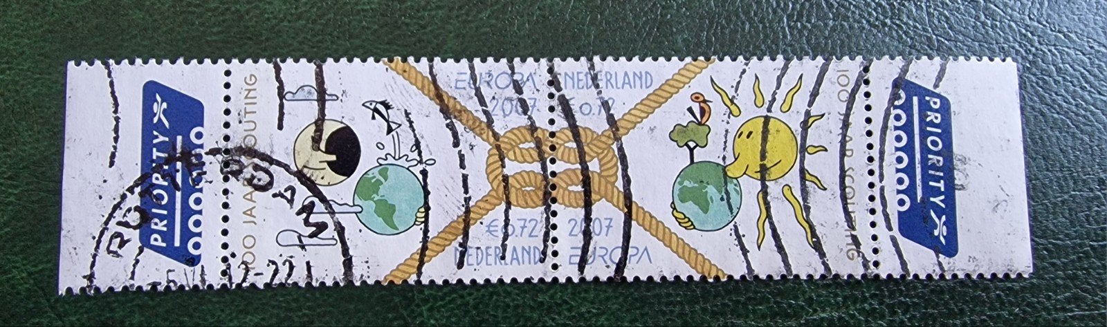kv1333 Nederlandse Postzegel Europa 2007 - 100 Jaar Scouting, Ophalen of Verzenden, Na 1940, Gestempeld
