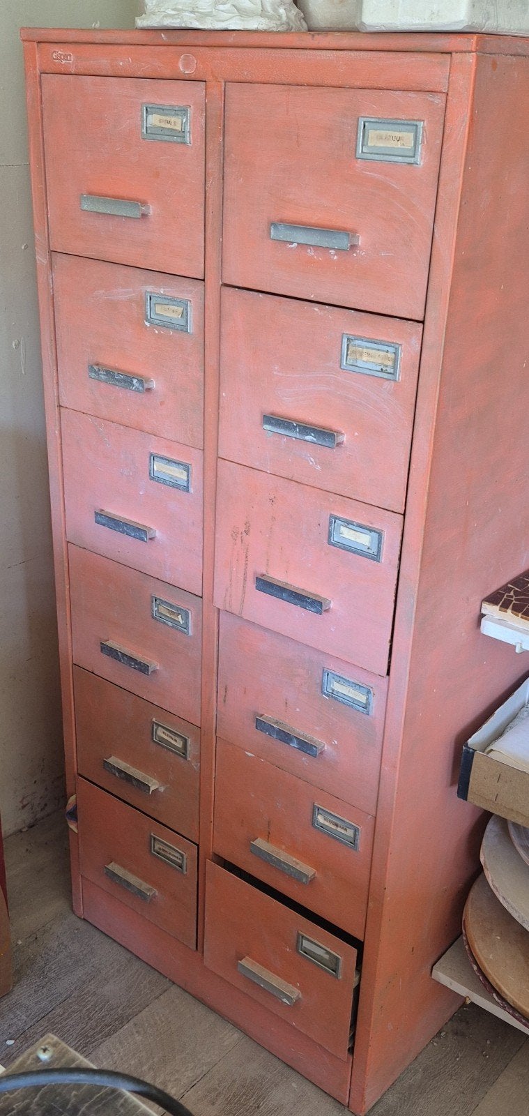 2 vintage metalen archiefkasten - Gispen stijl, Huis en Inrichting, Kasten | Overige, Gebruikt, Ophalen