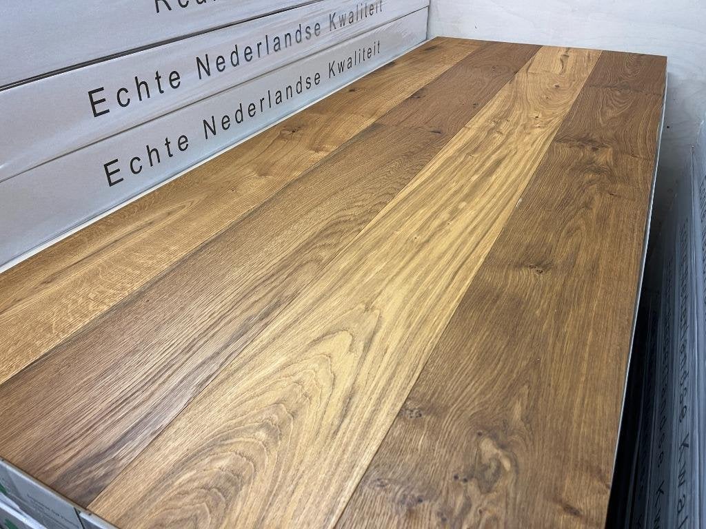 Eiken lamelparket gerookt & naturel geolied 14x190mm, Ophalen of Verzenden, Nieuw, Tweepersoons
