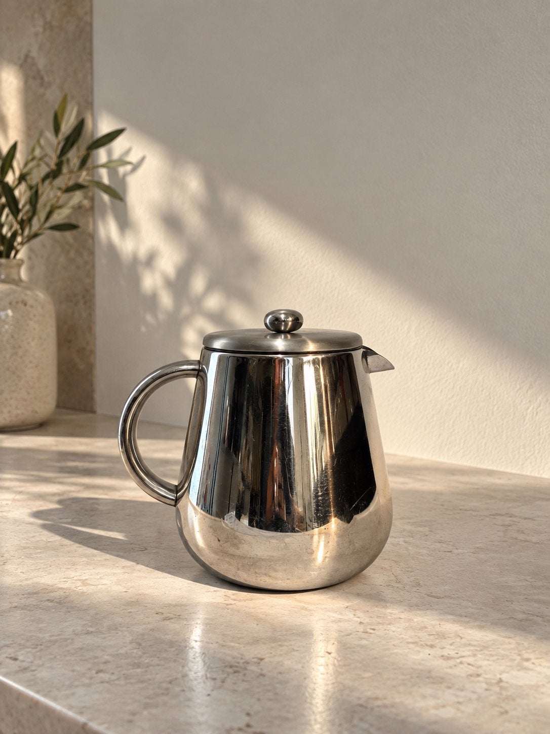 Vintage IKEA dubbelwandige RVS koffiepot, *, Gebruikt, IKEA, Ophalen of Verzenden