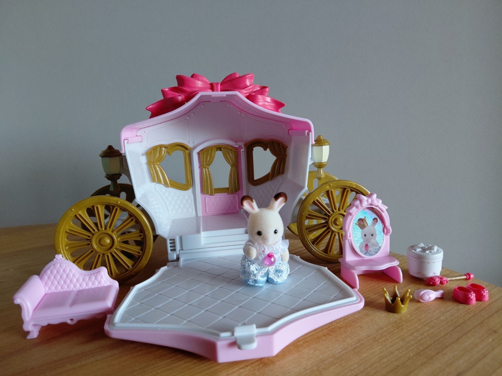 Sylvanian Families roze koets compleet/prinses, Ophalen of Verzenden, Zo goed als nieuw, Toebehoren