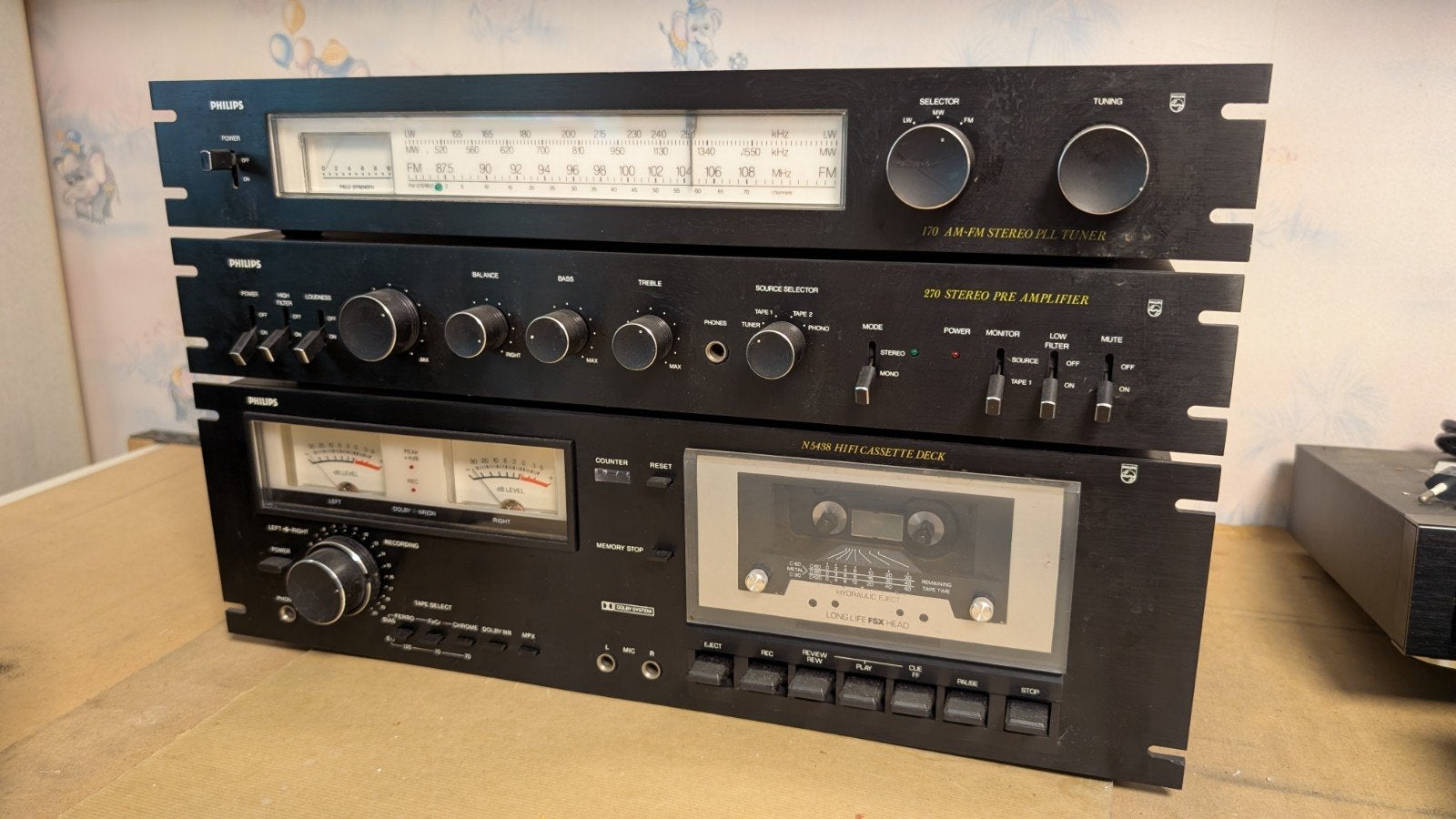 Philips Vintage Hifi Set: Tuner, Voorversterker, Cassettedec, Ophalen, Gebruikt, Philips