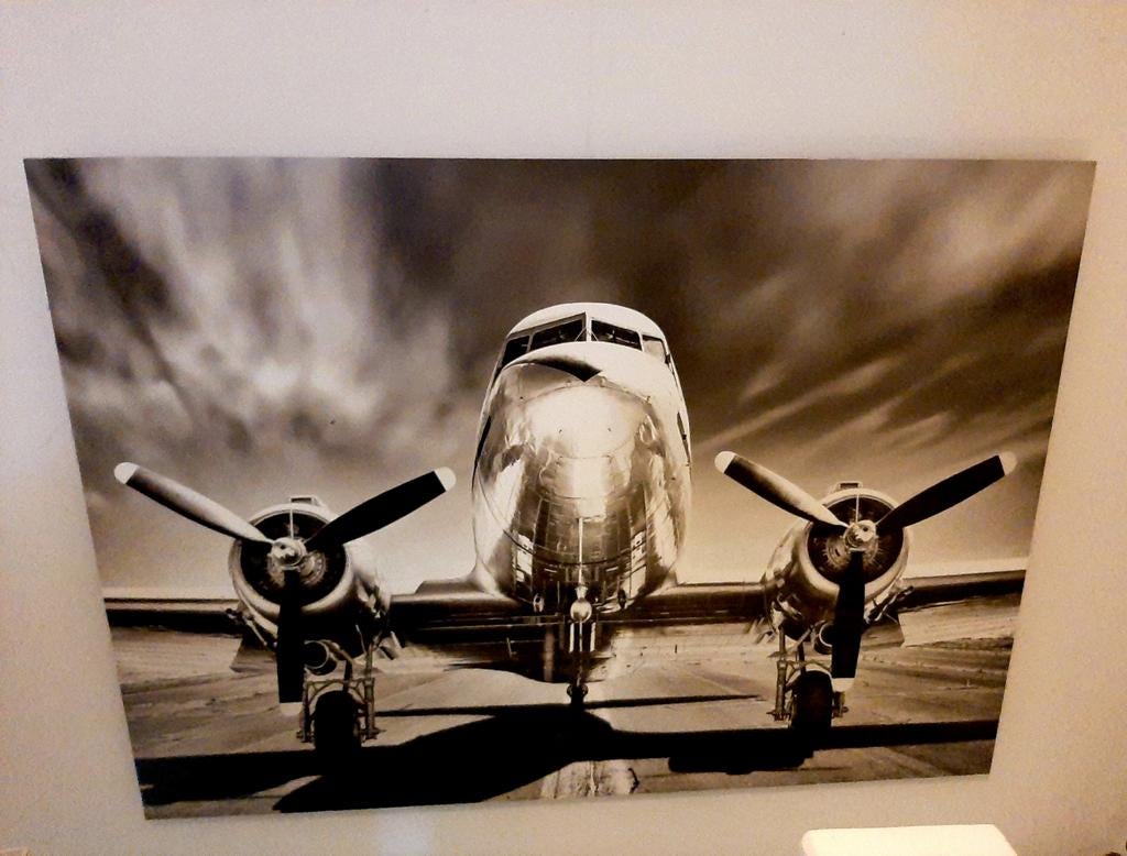 Fotoprint Douglas DC3 135x97 MOET SNEL WEG, Ophalen of Verzenden, Nieuw, Schilderij