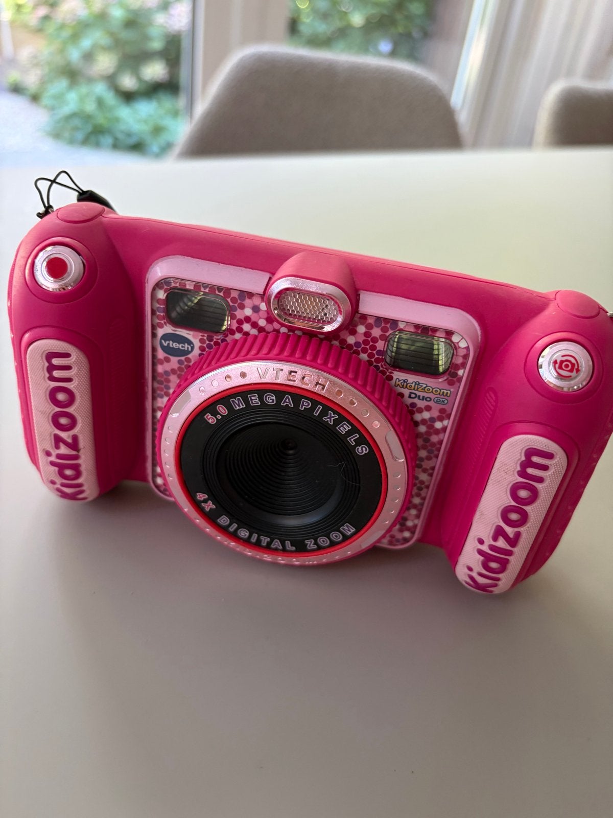 VTech Kidizoom Duo DX kindercamera roze met tas en koptelefo, Ingebouwde flitser, Gebruikt, Ophalen of Verzenden, Kindercamera