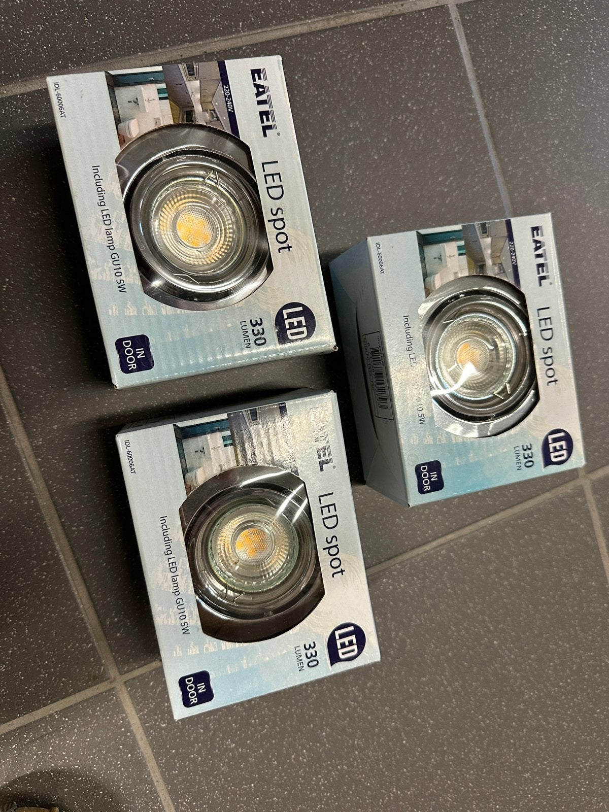 3 chroomkleurige spotjes, Ophalen, Inclusief lichtbron, GU10, Overige merken