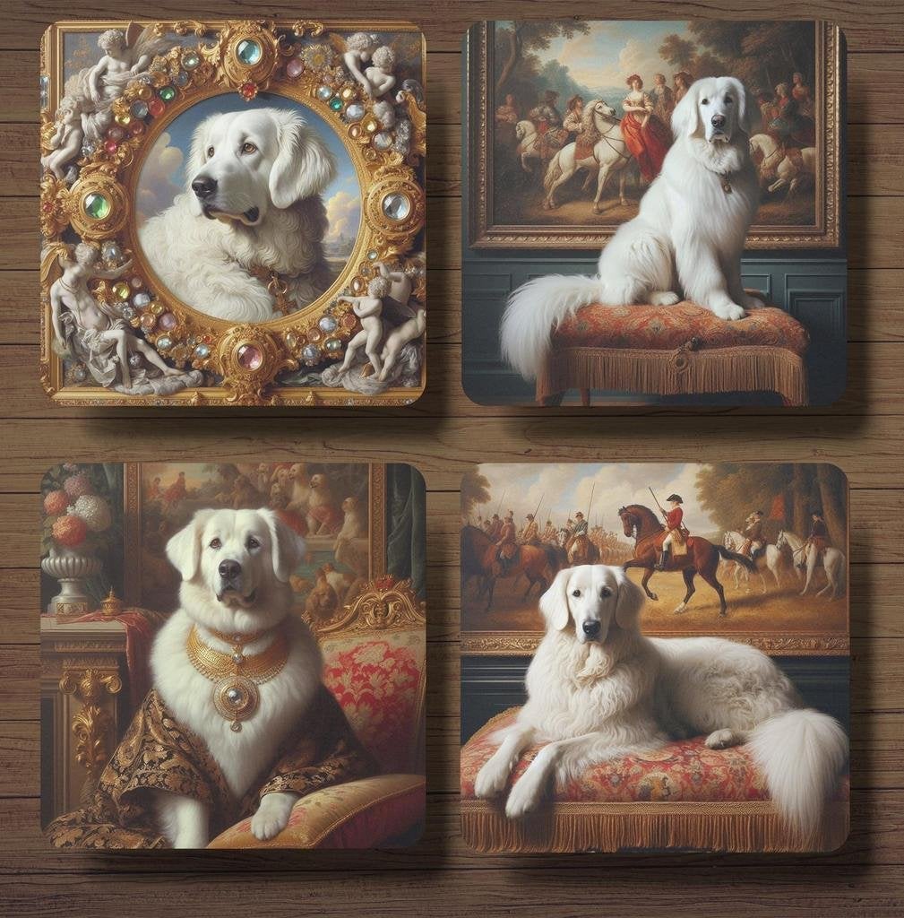 Kuvasz Barok onderzetters met houder, Ophalen of Verzenden, Nieuw