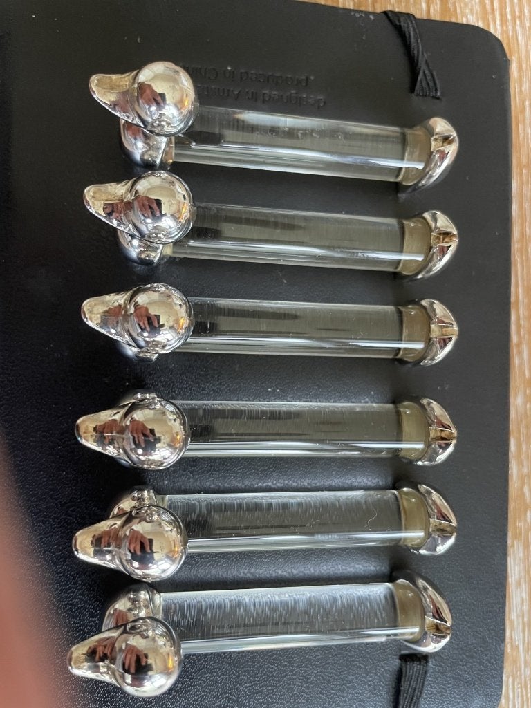 SET van 6 verzilverde messenleggers in de vorm van een eend., Ophalen of Verzenden