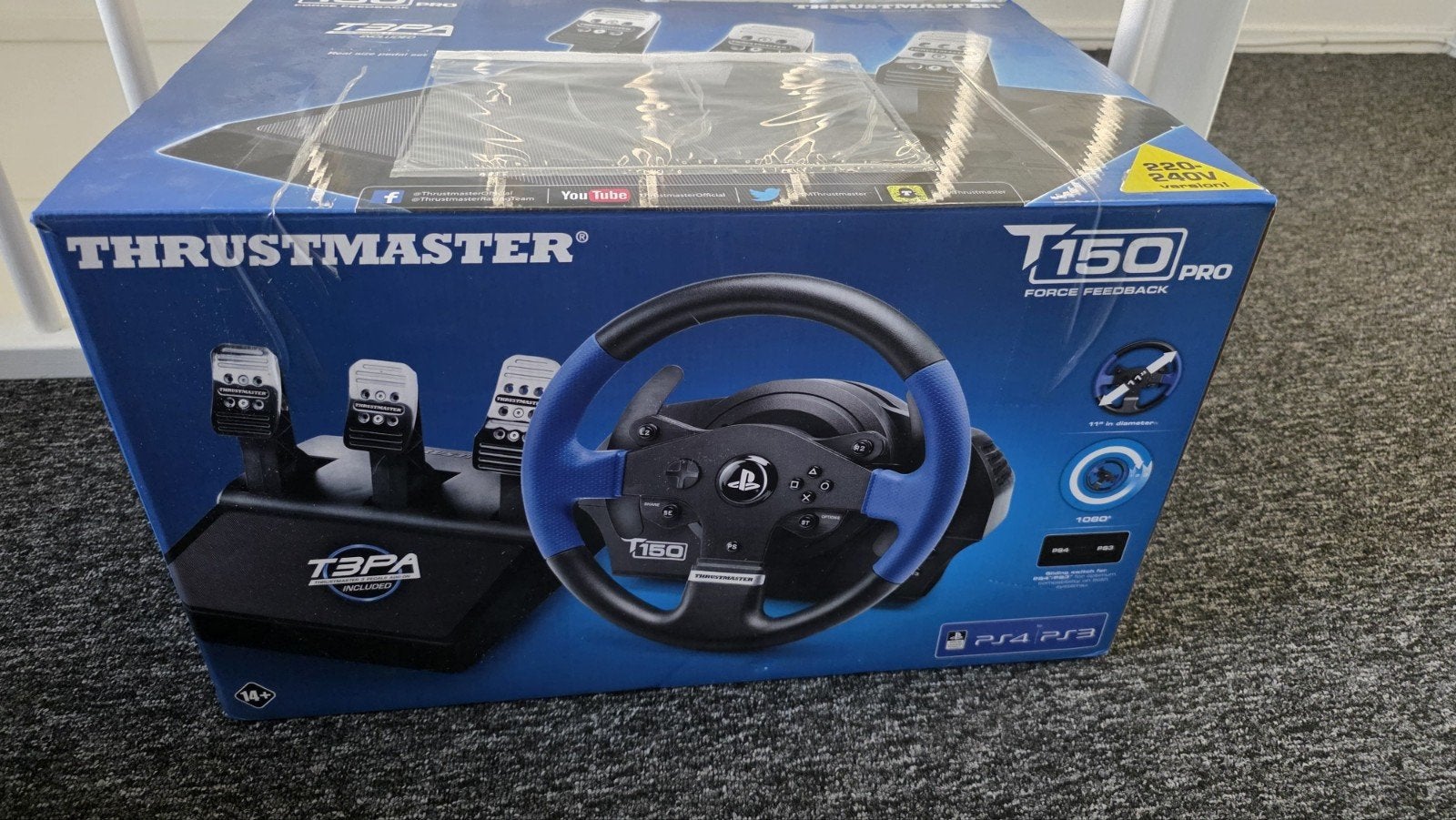 Thrustmaster T150 Pro racestuur met pedalen voor PlayStation, Ophalen of Verzenden, Zo goed als nieuw, Stuur of Pedalen, PlayStation 3