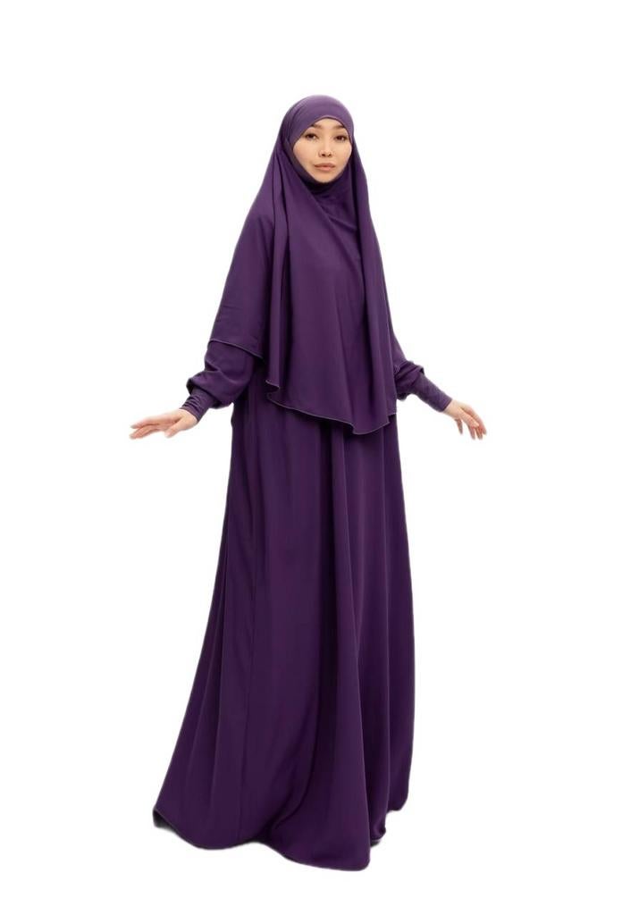 Set khimar met abaya line A van Djasia, khimaar, jilbab,, Ophalen of Verzenden, Zo goed als nieuw, Onder de knie