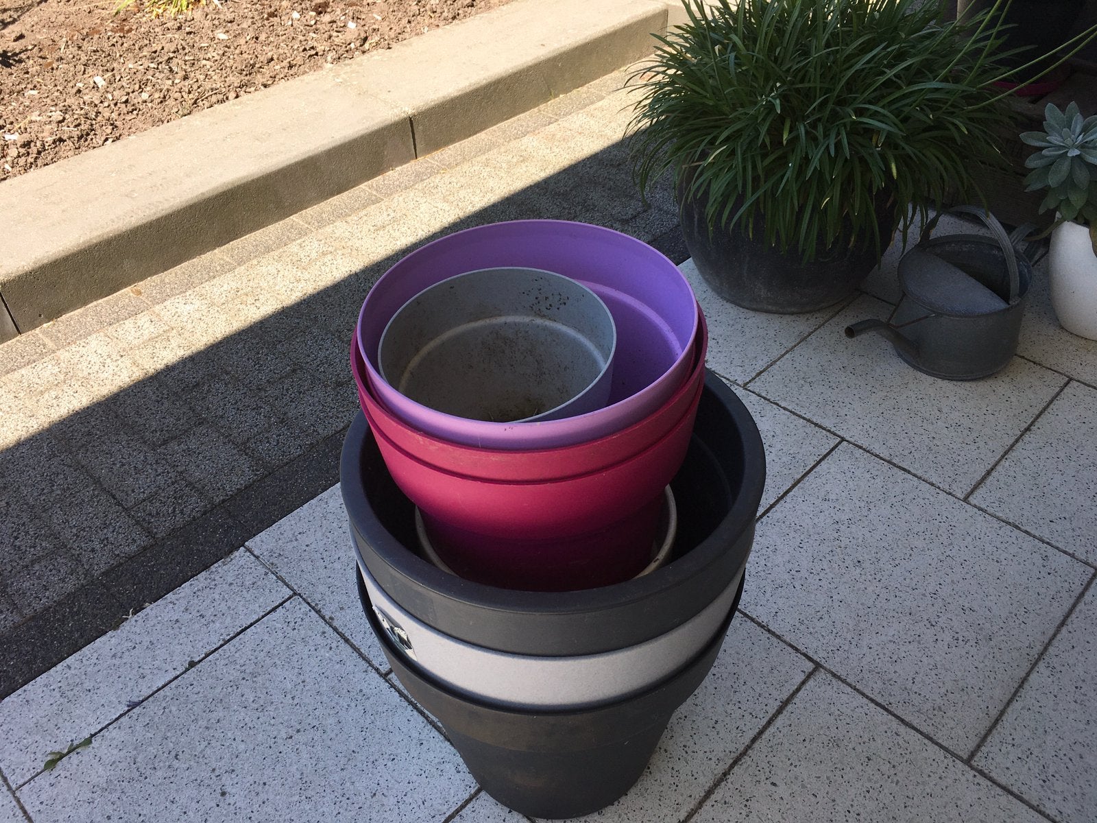 Witte lichtgevende bloempotten, Tuin en Terras, Bloembakken en Plantenbakken, Ophalen, Kunststof, Gebruikt, Minder dan 60 cm