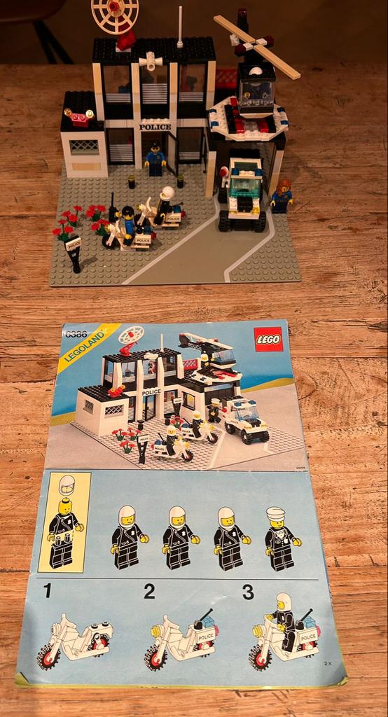 LEGO Legoland 6386 Politiebureau met helikopter en motoren, Kinderen en Baby's, Speelgoed | Duplo en Lego, Gebruikt, Lego, Ophalen of Verzenden