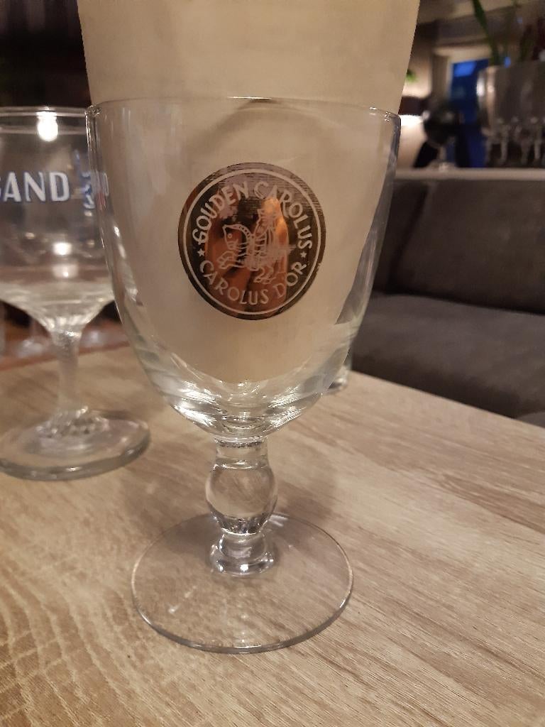 Gouden Carolus bierglas (Z209-56), Ophalen of Verzenden, Gebruikt, Glas of Glazen, Overige merken