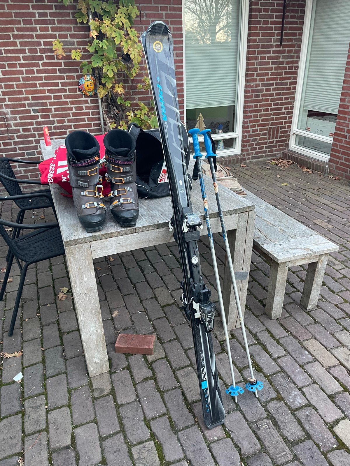Volkl ski's 1.80m met schoenen maat 44 en stokken, Skiën, Ski's, Ophalen, Overige merken